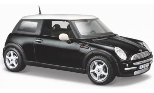Mini Cooper 1/24 Maisto matt-schwarz/weiss modellautos