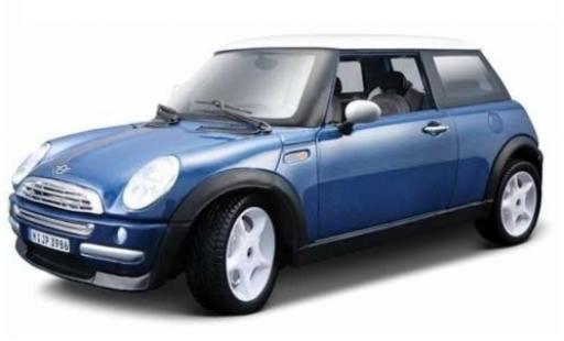 Mini Cooper 1/24 Maisto mettalic blau/weiss modellautos