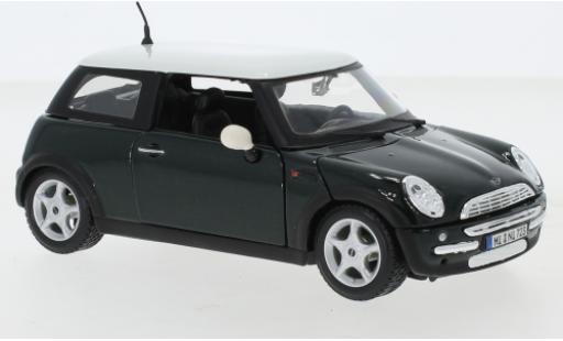 Mini Cooper 1/24 Maisto mettalic grün/weiss modellautos