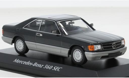 Mercedes 560 1/43 Maxichamps SEC (C126) metallise schwarz 1986 modellautos