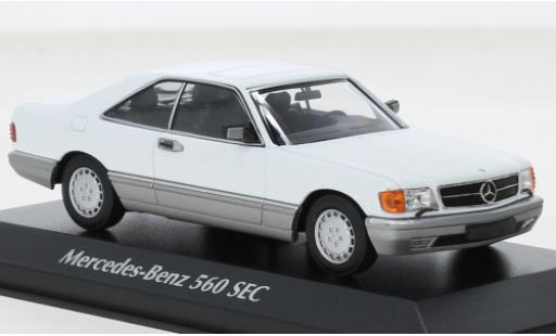 Mercedes 560 1/43 Maxichamps SEC (C126) weiss 1986 modellautos