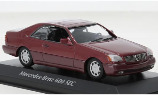 Mercedes 600 1/43 Maxichamps SEC (C140) metallise rot 1992 modellautos