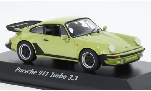 Porsche 930 Turbo 1/43 Maxichamps 911  3.3 metallise la chaux 1977 modellautos