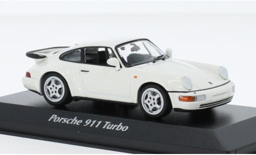 Modellautos Porsche 964 Turbo 1/43 Maxichamps 911  blanche 1990 Porsche 964 Turbo 1/43 Maxichamps 911  blanche 1990 modellautos