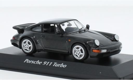 Modellautos Porsche 964 Turbo 1/43 Maxichamps 911  metallise noire 1990 Porsche 964 Turbo 1/43 Maxichamps 911  metallise noire 1990 modellautos