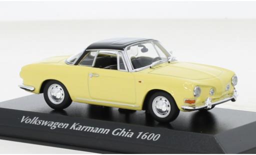 Modellautos Volkswagen Karmann 1/43 Maxichamps Ghia 1600 gelb/schwarz 1966 Volkswagen Karmann 1/43 Maxichamps Ghia 1600 gelb/schwarz 1966 modellautos