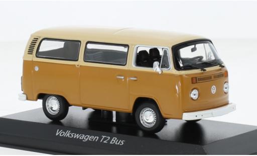 Volkswagen T2 1/43 Maxichamps bus beige/brun 1972 modellautos