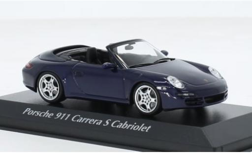 Porsche 997 S 1/43 Maxichamps 911  Carrera Cabriolet metallise blau 2005 1:43 modellautos