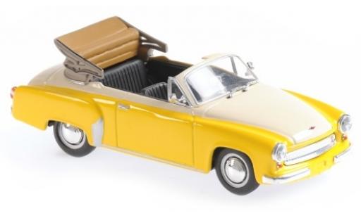 Modellautos Wartburg 311 1/43 Maxichamps Cabriolet gelb/weiss 1958 Wartburg 311 1/43 Maxichamps Cabriolet gelb/weiss 1958 modellautos