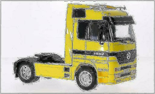 Mercedes Actros Base 1/32 Welly gelb modellautos