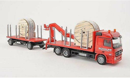 Mercedes Actros Base 1/87 Herpa L 08 Scholpp Rungen-HZ mit Kran und Ladung modellautos
