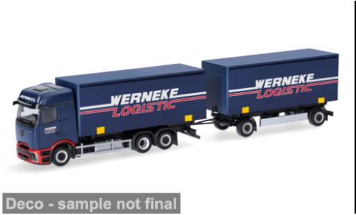 Modellautos Mercedes Actros L ProCabin blau Werneke 1/87 Herpa