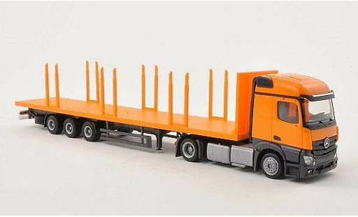 Mercedes Actros Streamspace 1/87 Herpa orange Lowliner-Rungen -SZ modellautos