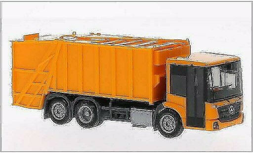 Mercedes Econic Mullwagen 1/87 Herpa Pressmullwagen orange modellautos
