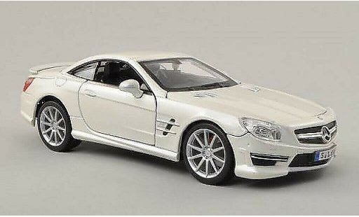 Mercedes Classe SL 65 1/24 Burago AMG (R231) weiss Verdeck geschlossen modellautos