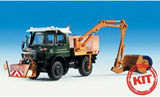 Mercedes Unimog Base 1/87 Kibri Euro II gr&Atilde;&frac14;n mit Tunnelburste orange modellautos
