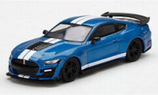 Shelby GT 500 1/64 Mini GT Ford Mustang metallise blau/weiss modellautos