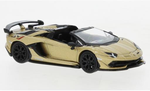 Modellautos Lamborghini Aventador 1/64 Mini GT SVJ Roadster metallise beige Lamborghini Aventador 1/64 Mini GT SVJ Roadster metallise beige modellautos