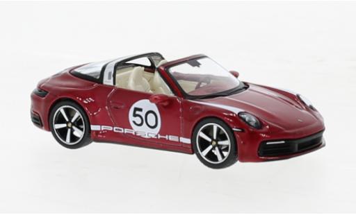 Porsche 992 Targa 1/64 Mini GT 911  4S Heritage Design Edition metallise rot modellautos
