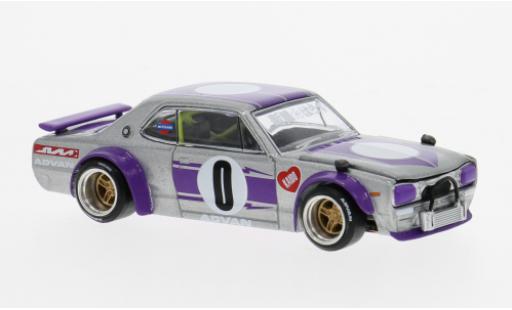 Modellautos Nissan Skyline 1/64 Mini GT 2000 GT-R (KPGC10) violett/silber 1969 1:64 Nissan Skyline 1/64 Mini GT 2000 GT-R (KPGC10) violett/silber 1969 1:64 modellautos
