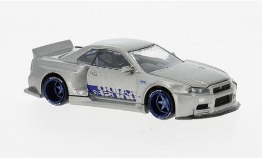 Modellautos Nissan Skyline 1/64 Mini GT GT-R (R34) silber/blau 1999 1:64 Nissan Skyline 1/64 Mini GT GT-R (R34) silber/blau 1999 1:64 modellautos