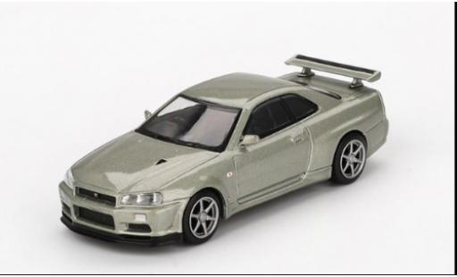 Nissan Skyline 1/64 Mini GT GT-R (R34) V-Spec II silber 2002 1:64 modellautos