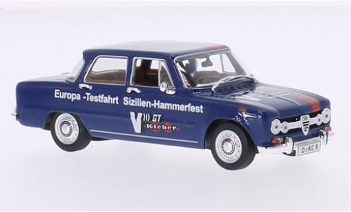 Modellautos Alfa Romeo Giulia 1/43 Minichamps blau/Dekor 1970 Europe-Testfahrt Sizilien-Hammerfest Alfa Romeo Giulia 1/43 Minichamps blau/Dekor 1970 Europe-Testfahrt Sizilien-Hammerfest modellautos