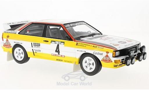 Modellautos Audi Quattro 1/18 Minichamps quattro A2 No.4 HB Rallye WM Rallye Portugal 1984 W.Röhrl/C.Geistdörfer Audi Quattro 1/18 Minichamps quattro A2 No.4 HB Rallye WM Rallye Portugal 1984 W.Röhrl/C.Geistdörfer modellautos