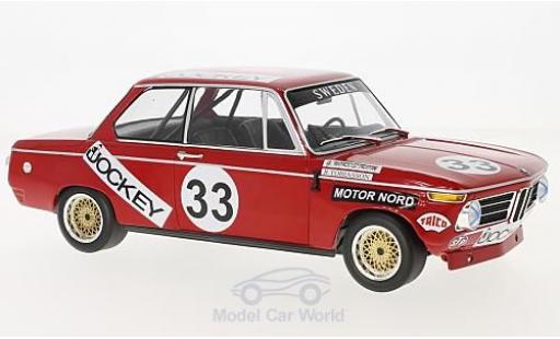 Bmw 2002 1/18 Minichamps No.33 Jockey Racing 6h Nürburgring 1972 R.Tobiasson/G.Nordström modellautos