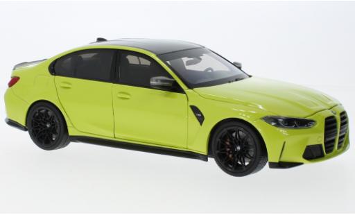 Bmw M3 1/18 Minichamps (G80) metallise jaune 2020 modellautos