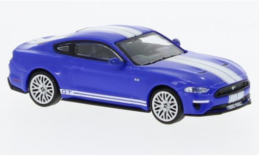 Ford Mustang 1/87 Minichamps GT metallise bleu/blanche 2018 modellautos