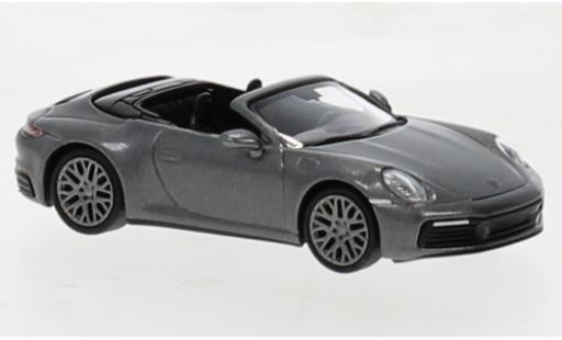 Porsche 992 4S 1/87 Minichamps 911  Carrera cabriolet metallise gris 2019 modellautos