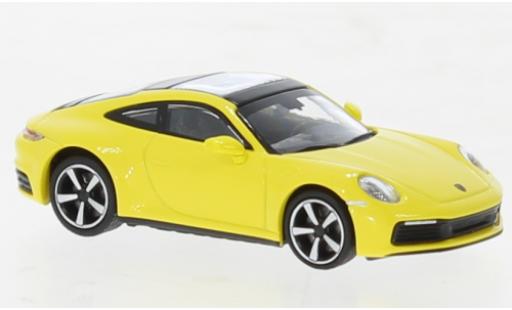 Porsche 992 4S 1/87 Minichamps 911  Carrera jaune 2019 modellautos
