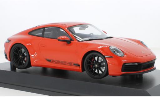 Modellautos Porsche 992 4S 1/18 Minichamps 911  Carrera orange 2019 Porsche 992 4S 1/18 Minichamps 911  Carrera orange 2019 modellautos