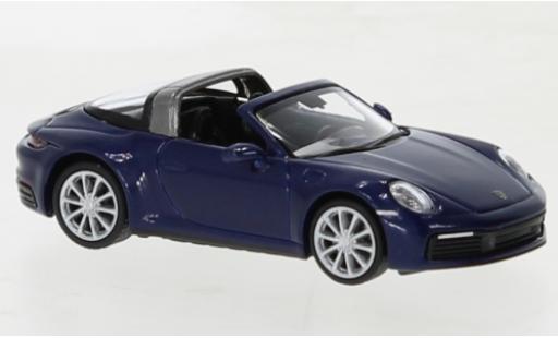 Porsche 992 Targa 1/87 Minichamps 911  4 metallise bleu 2020 modellautos