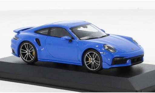 Porsche 992 Turbo s 1/18 Minichamps 911  Turbo S bleu 2021 modellautos