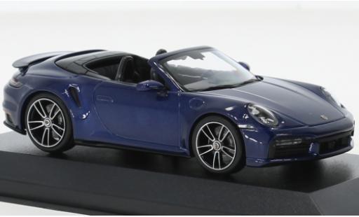 Porsche 992 Turbo s 1/43 Minichamps 911  Turbo S cabriolet metallise bleu foncé 2020 modellautos