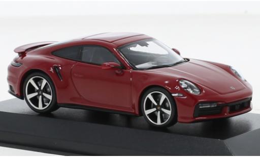Porsche 992 Turbo s 1/43 Minichamps 911  Turbo S rouge foncé 2020 modellautos