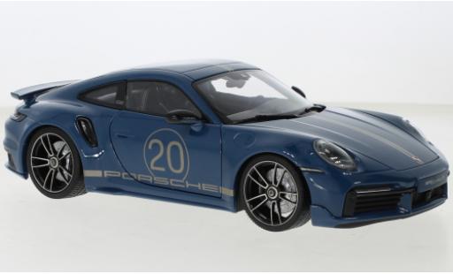 Porsche 992 Turbo s 1/18 Minichamps 911  Turbo S Sport Design blau 2021 modellautos