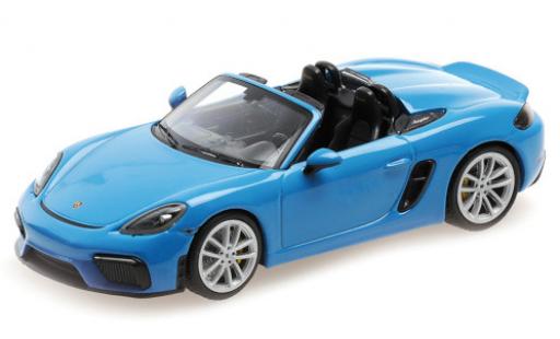 Modellautos Porsche Boxster 1/43 Minichamps 718 Spyder (982) blau 2020 Softtop couché avec Porsche Boxster 1/43 Minichamps 718 Spyder (982) blau 2020 Softtop couché avec modellautos