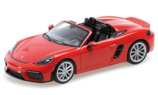 Modellautos Porsche Boxster 1/43 Minichamps 718 Spyder (982) rot 2020 Softtop couché avec Porsche Boxster 1/43 Minichamps 718 Spyder (982) rot 2020 Softtop couché avec modellautos