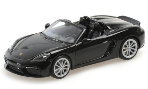 Modellautos Porsche Boxster 1/43 Minichamps 718 Spyder (982) schwarz 2020 Softtop couché avec Porsche Boxster 1/43 Minichamps 718 Spyder (982) schwarz 2020 Softtop couché avec modellautos