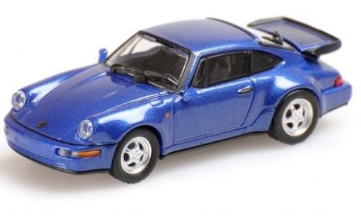 Porsche 964 Turbo 1/87 Minichamps 911  metallise blau 1990 1:87 modellautos