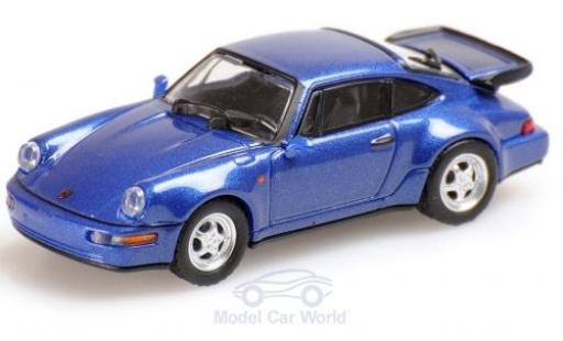Modellautos Porsche 964 Turbo 1/18 Minichamps 911 () Turbo mettalic blau 1990 Porsche 964 Turbo 1/18 Minichamps 911 () Turbo mettalic blau 1990 modellautos