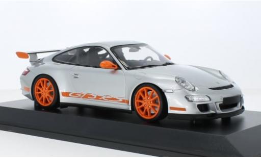 Porsche 991 GT3 RS 1/18 Minichamps 911  silber/orange 2007 1:18 modellautos