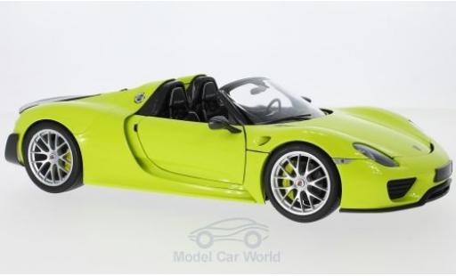 Porsche 918 1/18 Minichamps Spyder grün/carbon 2015 Weissach Package modellautos