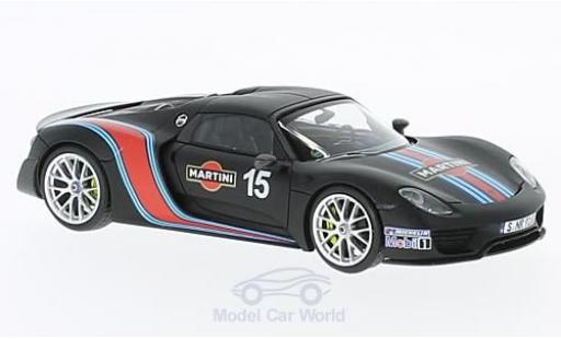 Modellautos Porsche 918 2013 1/43 Minichamps Spyder Weissach-Package matt-schwarz Martini 2013 Porsche 918 2013 1/43 Minichamps Spyder Weissach-Package matt-schwarz Martini 2013 modellautos