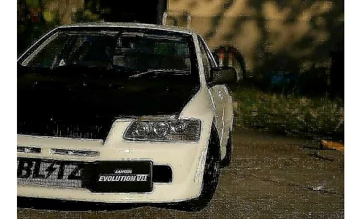 Mitsubishi Lancer Evolution VII 1/18 Autoart street racing inside modellautos