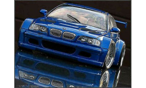 Bmw M3 coupe 1/18 Minichamps GTR E46 blau jantes 20 pouces modellautos