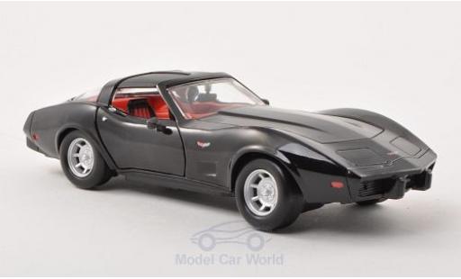 Chevrolet Corvette 1/24 Motormax schwarz 1979 ohne Vitrine modellautos